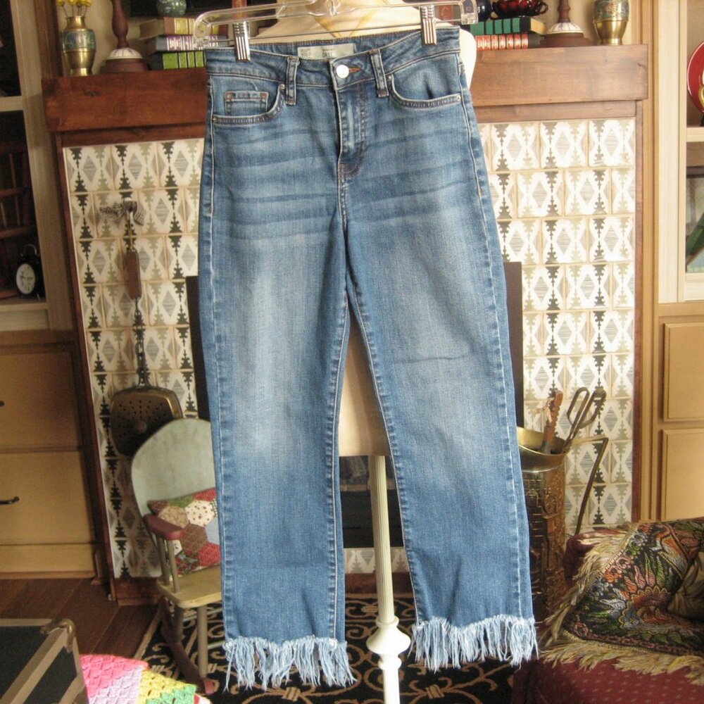 TopShop Moto Dree Fringe Capri Cropped 25 x 32